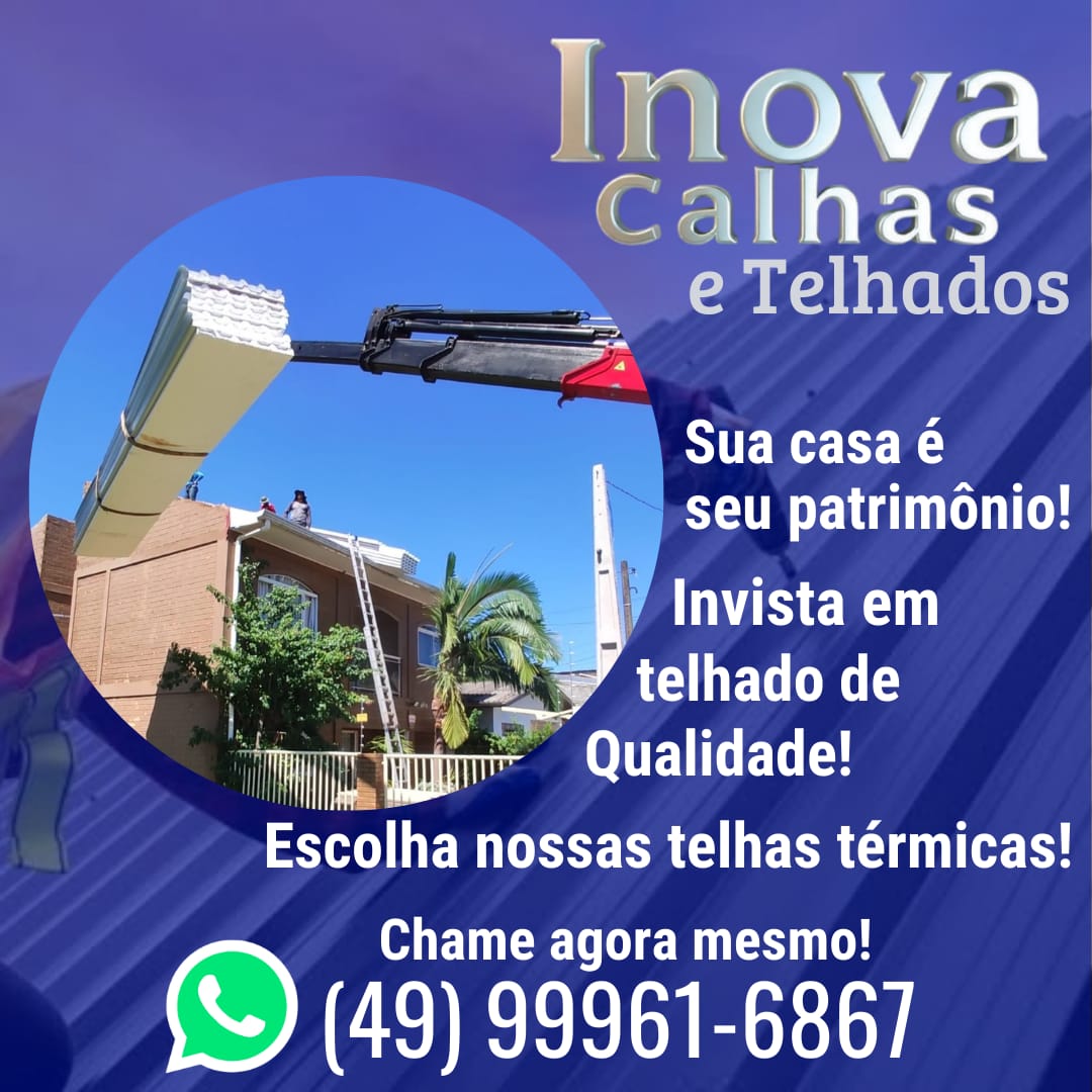 Inova Calhas e Telhados — telhas térmicas e contato WhatsApp